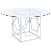 Starlight - Round Glass Top Metal Dining Table - JaxCo Furniture