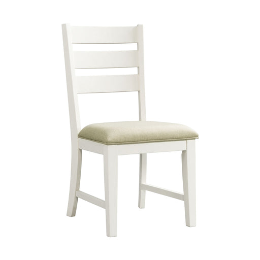 Park Creek - Ladder Back Side Chair (Set of 2) - Cottage White Finish - JaxCo Furniture