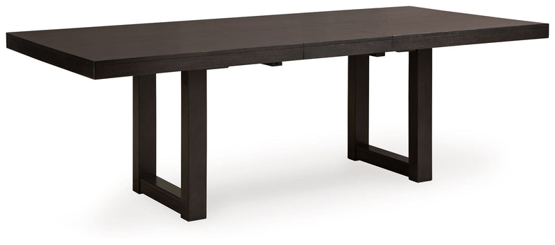 Neymorton - Dark Grayish Brown - Rectangular Dining Room Butterfly Extension Table - JaxCo Furniture