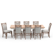 Americana Modern Dining - Extendable Trestle Table With 8 Upholstered Chairs - Cotton - JaxCo Furniture