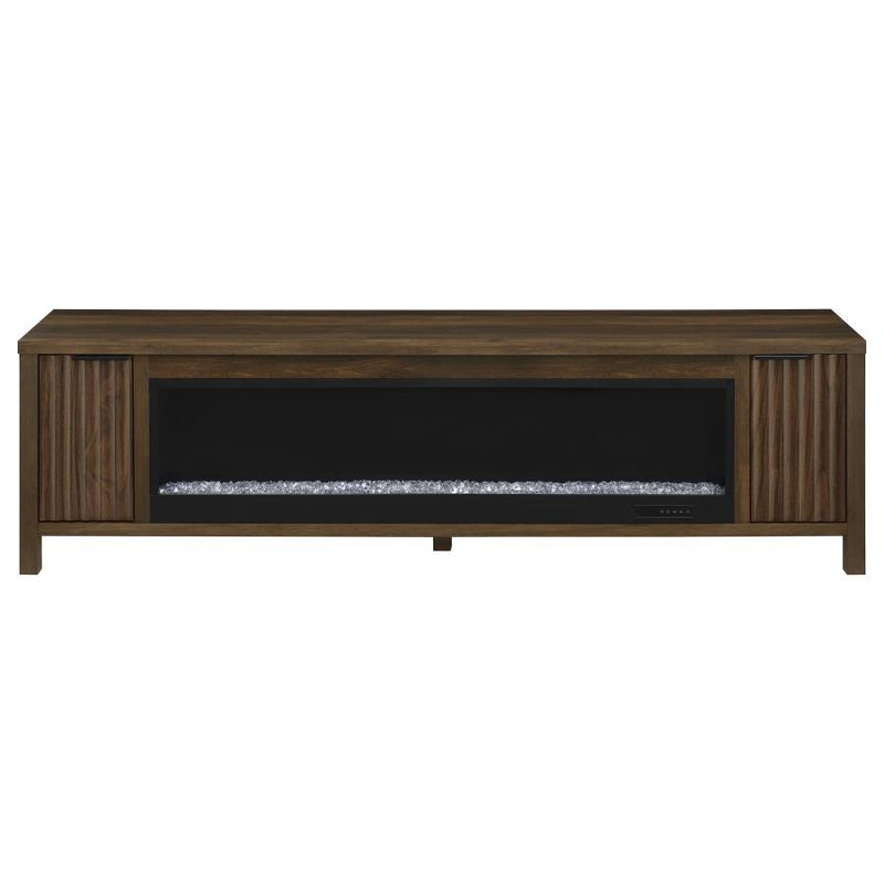 Carey - 79" TV Stand Fireplace Media Console - Dark Pine - JaxCo Furniture