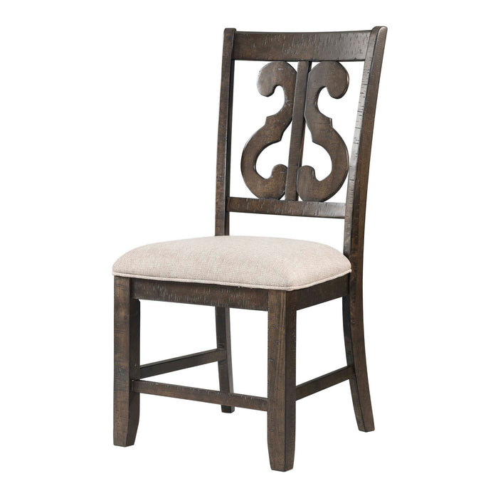 Stone - Wooden Swirl Back Side Chair (Set of 2) - JaxCo Furniture