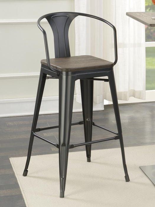 Cavalier - Metal Bar Chair (Set of 2) - Dark Elm And Matte Black - JaxCo Furniture