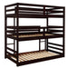 Sandler - Wood Twin Triple Bunk Bed - Cappuccino - JaxCo Furniture