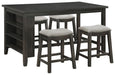 Elliston - 5 Piece Counter Height Dining Table Set - Dark Gray - JaxCo Furniture