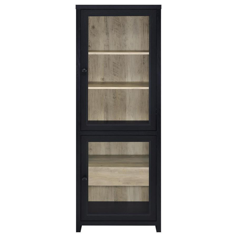Denison - 67" 2-Door Media Tower Storage Cabinet - Black - JaxCo Furniture