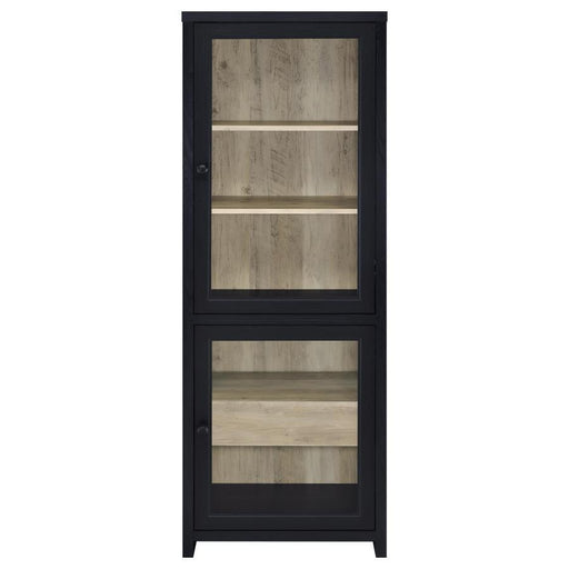 Denison - 67" 2-Door Media Tower Storage Cabinet - Black - JaxCo Furniture