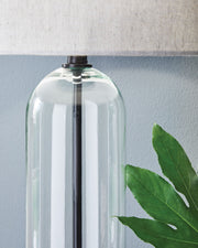 Kerrbrook - Clear / Black - Glass Table Lamp - JaxCo Furniture