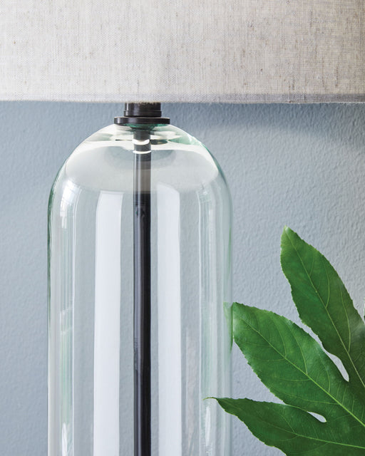 Kerrbrook - Clear / Black - Glass Table Lamp - JaxCo Furniture