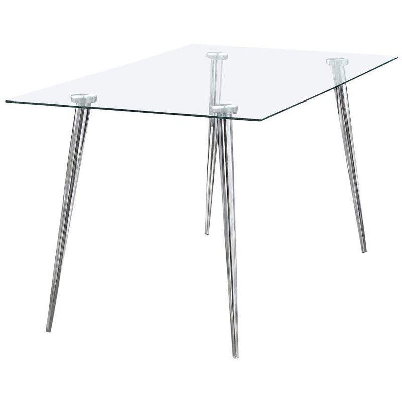 Gilman - Rectangular 64-inch Glass Top Dining Table - JaxCo Furniture