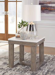 Loyaska - Brown / Ivory - Square End Table - JaxCo Furniture