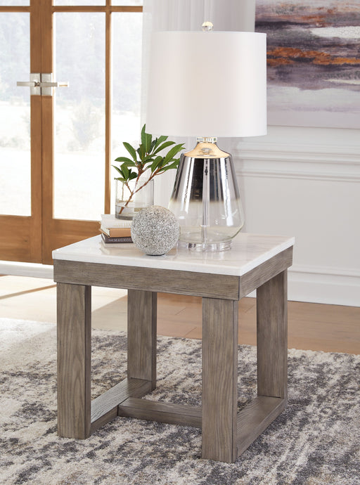 Loyaska - Brown / Ivory - Square End Table - JaxCo Furniture