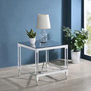 Lindley - Square Tempered Mirror Acrylic Table - JaxCo Furniture