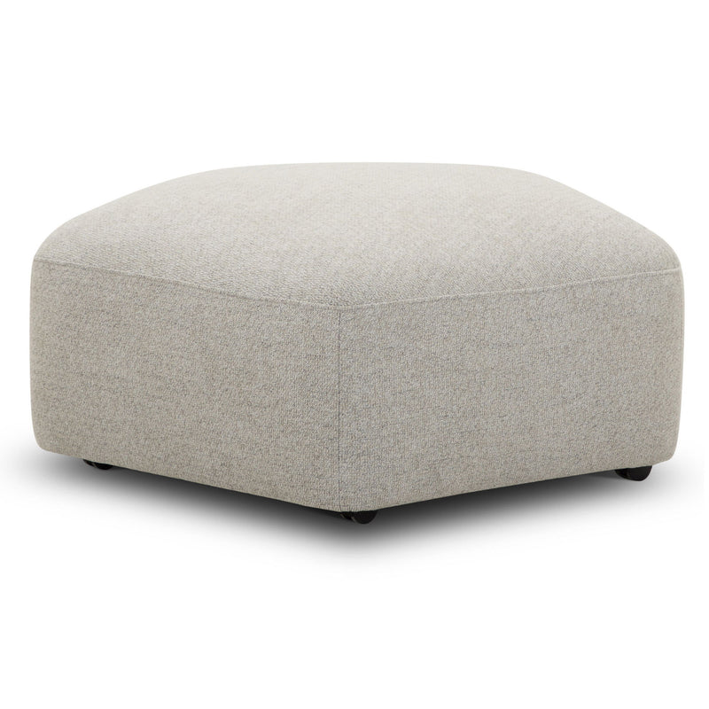 Playful - Ottoman With Casters - Canes Cobblestone - JaxCo Furniture