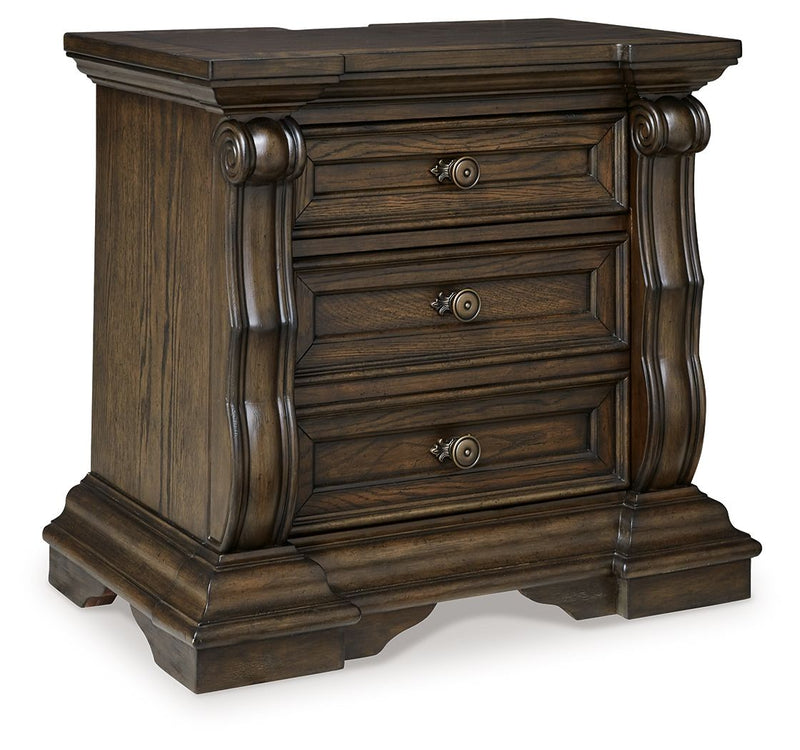 Maylee - Dark Brown - Three Drawer Night Stand - JaxCo Furniture