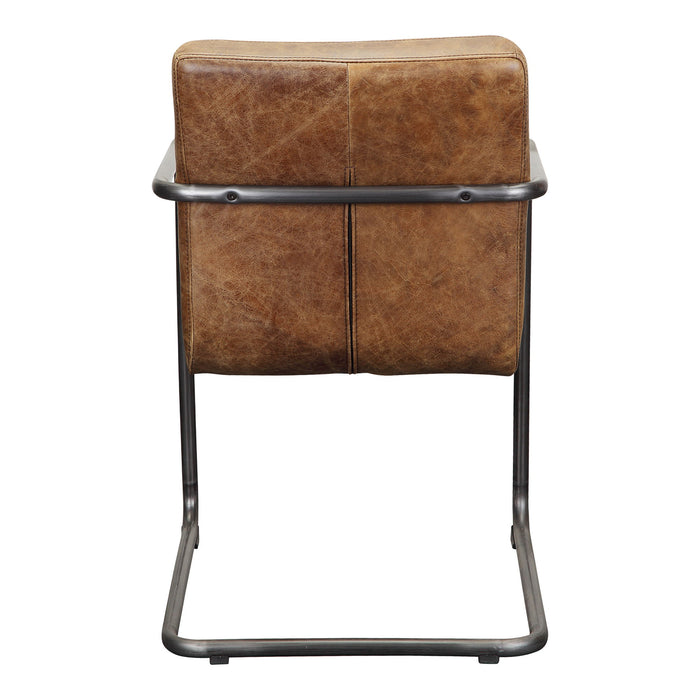 Ansel - Arm Chair Chair Leather (Set of 2) - Grazed Brown - JaxCo Furniture