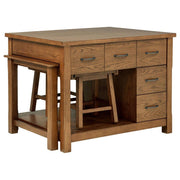 Mayfair - 3 Piece Kitchen Island With Extension Table - Dark Oak - JaxCo Furniture