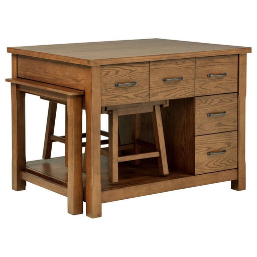 Mayfair - 3 Piece Kitchen Island With Extension Table - Dark Oak - JaxCo Furniture