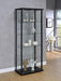 Delphinium - 5-Shelf Clear Glass Curio Display Cabinet - Black - JaxCo Furniture