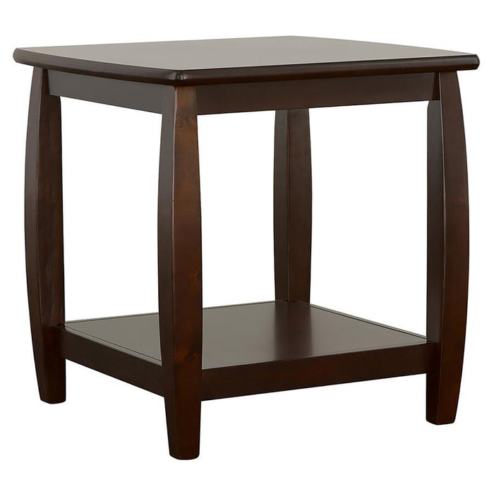 Dixon - 1-Shelf Square Wood End Table Espresso - Cappuccino - JaxCo Furniture