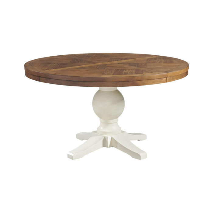 Park Creek - Round Standard Height Dining Table - Cottage White Finish - JaxCo Furniture