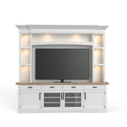 Americana Modern - TV Console with Hutch, Backpanel and LED Lights - JaxCo Furniture
