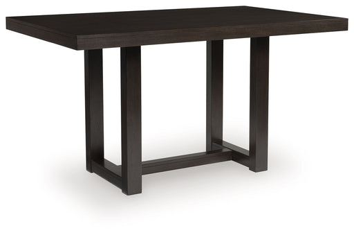 Neymorton - Dark Grayish Brown - 5 Pc. - Rectangular Dining Room Counter Table, 4 Barstools - JaxCo Furniture