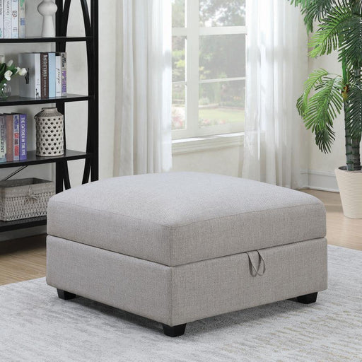 Cambria - Square Upholstered Storage Ottoman - Gray - JaxCo Furniture