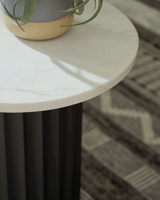Wainstone - Black / White - Accent Table - JaxCo Furniture