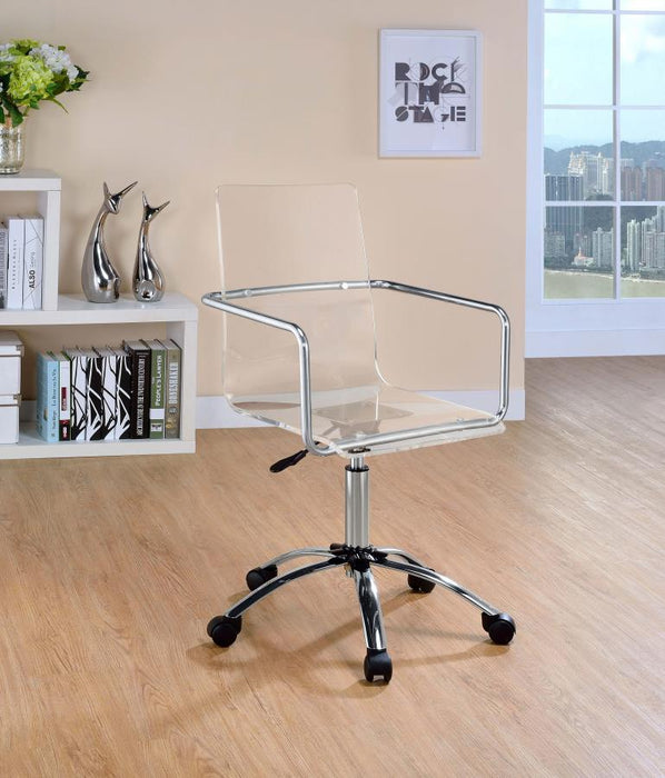 Amaturo - Acrylic Adjustable Home Office Desk Chair - Clear - JaxCo Furniture