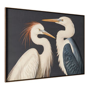 Two Cranes - Framed Painting - White - JaxCo Furniture
