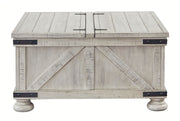 Carynhurst - Whitewash - Cocktail Table with Storage - JaxCo Furniture