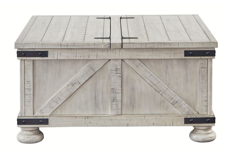 Carynhurst - Whitewash - Cocktail Table with Storage - JaxCo Furniture