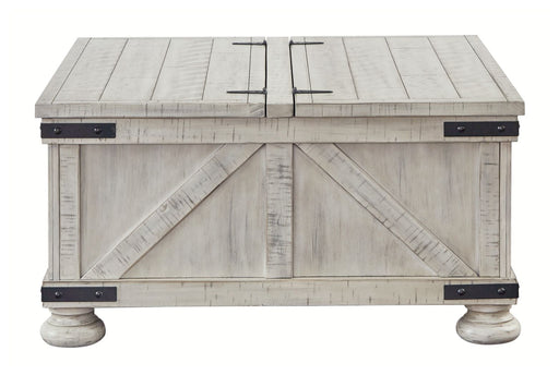 Carynhurst - Whitewash - Cocktail Table with Storage - JaxCo Furniture