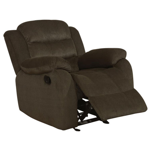 Rodman - Upholstered Padded Arm Glider Recliner - Olive Brown - JaxCo Furniture