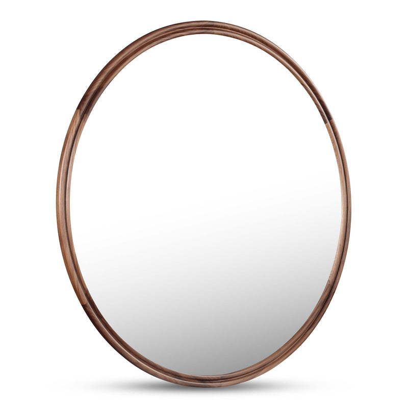 Alcott - Accent Round Mirror Small - Dark Brown - JaxCo Furniture