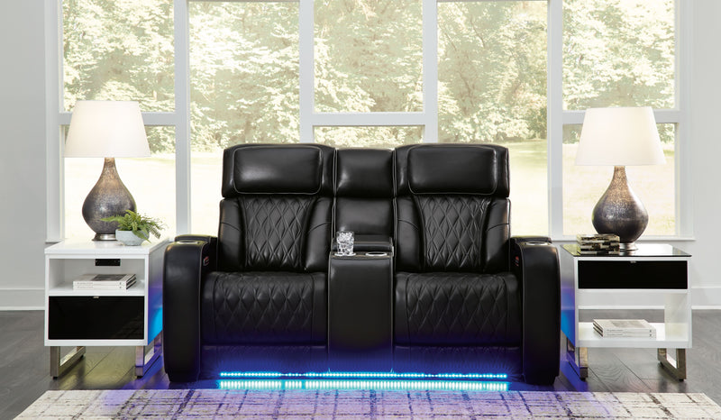 Boyington - Power Reclining Loveseat With Console/Adj Hdrst - JaxCo Furniture