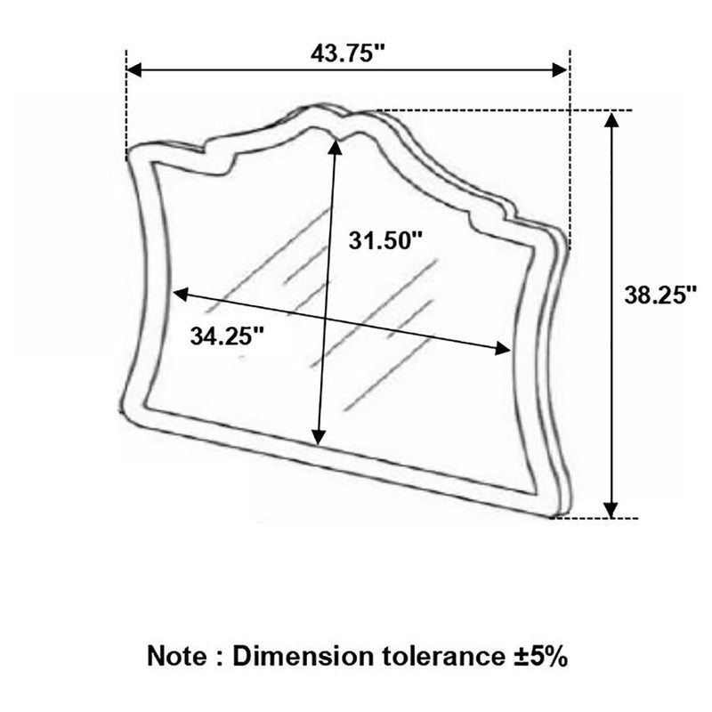 Antonella - Upholstered Dresser Mirror - JaxCo Furniture