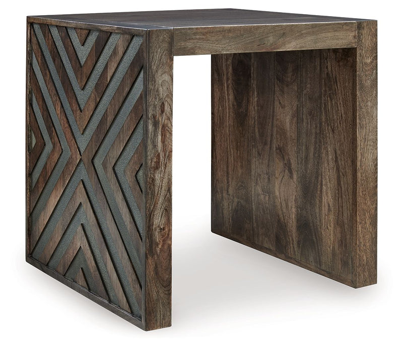 Dreggan - Brown - Square End Table - JaxCo Furniture