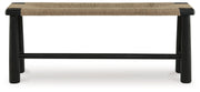 Acerman - Black / Natural - Accent Bench - JaxCo Furniture