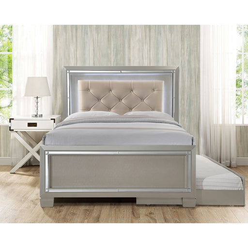 Platinum - Youth Full Platform Bed With Trundle - Сhampagne - JaxCo Furniture