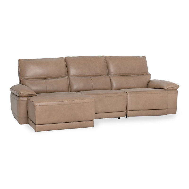 Branford - Power Recliner Sectional With LAF Chaise - Camel - JaxCo Furniture