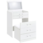 Danbury - 3-Drawer Makeup Vanity & Stool Set - JaxCo Furniture