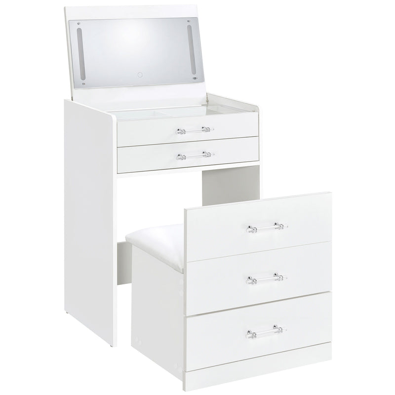 Danbury - 3-Drawer Makeup Vanity & Stool Set - JaxCo Furniture