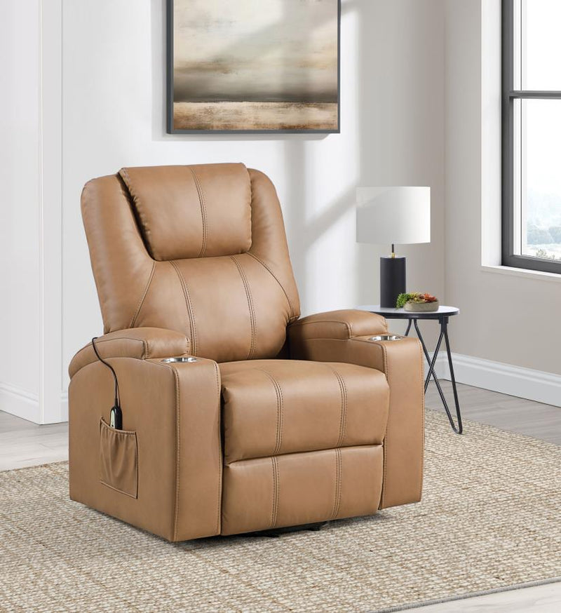 Armstrong - Upholstered Power Lift Massage Recliner - JaxCo Furniture