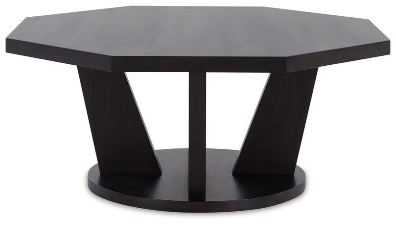 Chasinfield - Dark Brown - Octagon Coffee Table - JaxCo Furniture