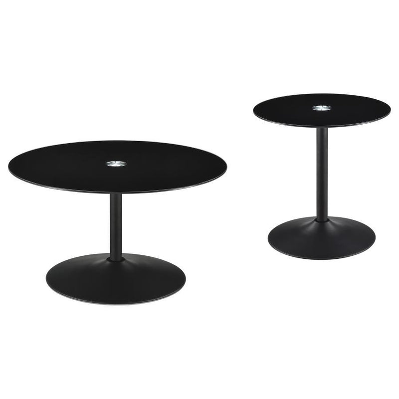 Ganso - Round Glass Top Coffee And End Table Set - JaxCo Furniture
