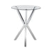 Denali - Round Glass Top Bistro Bar Table - Chrome - JaxCo Furniture