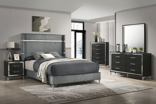 Lucia - Bedroom Set With Upholstered Wingback Panel Bed - JaxCo Furniture