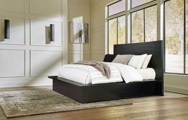 Londer - Black - Queen Panel Bed - JaxCo Furniture